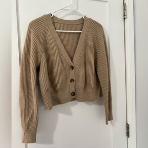 Tan Button-Up Women's Sweater